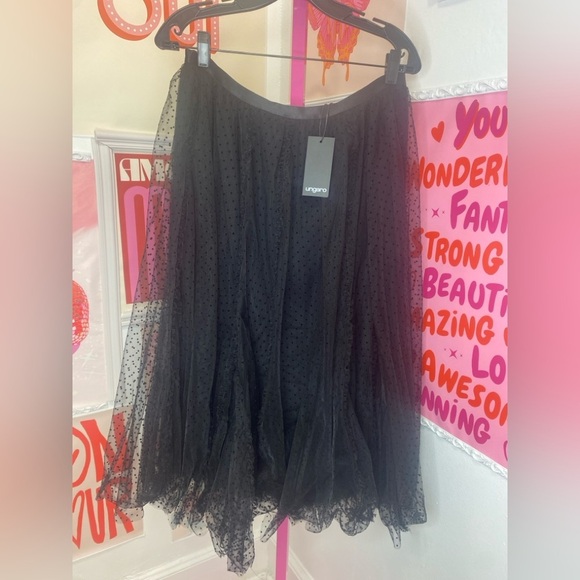 Ungaro Kendall Dotted Mesh Skirt NWT - Picture 3 of 13